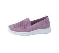 Générique Chaussures De Sport Décontractées Plates en Tricotée Couleur Unie Respirantes pour Dames Bottes Imperméables Femmes Neige (Purple, 37) Basket Femme Blanche sans Lacet Marche Confort Baskets