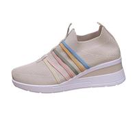 Générique Chaussures de Sport Femme Loisirs Confortables avec Bande Lastique Maille Solide Lacets Femmes Mode Occasions Polyvalentes Respirantes pour La Marche Quotidienne