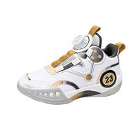 Générique Chaussures de Sport Garçon 2024 Design Respirant avec Système de Laçage Rotatif pour Basketball et Loisirs (Gold, 31 Little Child)