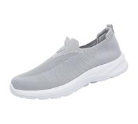 Générique Chaussures de Sport Homme Gris Slip on Tissage Maille Respirant Confortable Semelle Souple Lightweight Chaussures de Course Casual pour Usage Quotidien et Marche