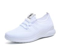 Générique Chaussures de Sport légères pour Femme,Chaussures légantes en Maille avec Bande Lastique Course Plein air Respirante Décontractée Casual Lacets Sneakers Marche