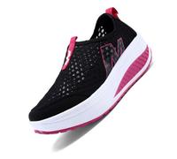 Générique Chaussures de Sport légères pour Femme Course rembourrées avec Bande Lastique en Plein air Baskets d'extérieur Maille Casual Lacets Sneakers orthopédiques