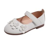 Générique Chaussures de Sport pour Filles avec Semelles Souples en Cuir Respirant Design Floral Princesse Tendance (White, 27 Toddler)