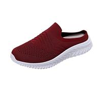 Générique Chaussures de Tennis Femme Pieds Larges Basket sans Lacets Chaussures pour Femmes Couleur Unie Décontractées Creuse Respirant Plat sans Talon de Sport Sport Course Femme Basket Lacet