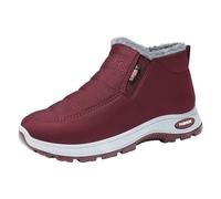 Générique Chaussures décontractées en coton pour femmes, chaudes et moelleuses, bottes basses la Bottes Mollet Large Pour Femmes Grande Largeur Imperméables (Red, 36)