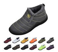 Générique Chaussures D'Hiver Femme Chaussure Hiver Femme Bottes D'Hiver Sans Lacets Imperméables Chaudes Bottes De Neige Courtes Antidérapantes Chaussures Santiag Cuir