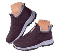 Générique Chaussures en coton moelleuses et chaudes pour femmes, bottines simples la et décontractées de couleur unie Bottine Daim (Purple, 40)