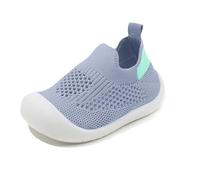 Générique Chaussures Enfant Bébé en Maille Aérée Bleu Clair, Modèle Slip-on Facile à Enfiler, Semelle Épaisse et Douce, Idéales pour Les Tout-Petits et Les Sorties