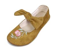 Générique Chaussures Femme Brodées à Noeud Slip on Semelle Souple Respirantes Été(Yellow, 40)