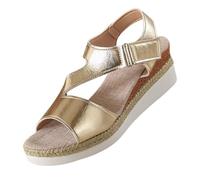 Générique Chaussures Femme Compensées Sandales Pieds Larges Sandales D'Été À Fond Plat pour Femmes,Chaussures D'Été À Bout Ouvert,Style Poisson,pour L'Europe Femme Compensées Sandale (Gold,42)