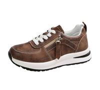 Générique Chaussures Femme Plateforme Cuir Lacets Fermeture Éclair Latérale Baskets Épaisses Semelle Compensée Confort Souple Sneakers Montantes Style Décontracté Chaussures de Sport Marcheur