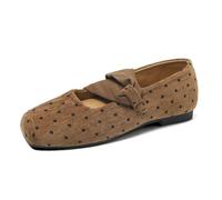Générique Chaussures Femme Pois Croisés Bride Bout Rond Semelle Plate | Sangle Élastiquée Sur Babies, Ballerine Féminine, Esprit Rétro De Mocassin, Sabot Dame, Pour Ville Et Bureau