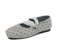 Générique Chaussures Femme Pois Croisés Bride Bout Rond Semelle Plate | Sangle Élastiquée Sur Babies, Ballerine Féminine, Esprit Rétro De Mocassin, Sabot Dame, Pour Ville Et Bureau