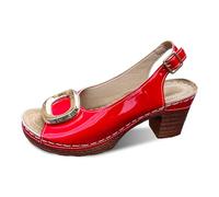 Générique Chaussures Femme Sandales Sandales confortables à enfiler pour femmes - chaussure de marche décontractée respirante et avec bride à un seul sangle conçu pour printemps été automne (Red, 40)