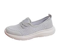 Générique Chaussures Femme sans Lacet Legere_Baskets_ À Enfiler Embout Acier Coussin D'confort Chaussure Ete Femme_Baskets_ Compensées Chaussure Sport Plateforme Respirantes (Grey, 38)