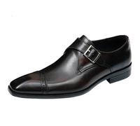 Générique Chaussures Habillées Homme À Boucle Monk Strap, Slip-on Classique, Style Brogues Wingtip À Bout Pointu, Chaussures Élégantes pour Mariage Et Cérémonie,café,41 EU