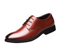 Générique Chaussures Habillées pour Homme Chaussures Basses Classiques Derby Oxford Légères Et Respirantes Chaussure en Cuir Couleur Unie Ceremonie Soirée Élégantes Homme Souliers Anti-Slip Marron 43
