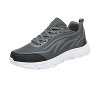 Générique Chaussures Hommes Grande Taille Casual Cuir Imprimé Décontractée Chaussures Courir Baskets Chausson Homme Confort (Grey, 45)