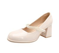 Générique Chaussures Mary Jane De 2 Pouces pour Femmes, Chaussures Habillées, À Bout Carré Fermé, À Talon Bas, pour Le Travail, Les Fêtes Et Les Voyages
