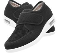 Générique Chaussures Orthopédiques Diabétiques, Chaussures Médicales Pour Les Pieds Enflés, Femmes Hommes Chaussure Orthopédiques Extra Large, Chaussure De Marche Réglables (Noir,39)