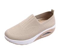 Générique Chaussures Orthopédiques Femme Compensées Baskets Et De Sport pour - Randonnée Légères Type H en Maille Respirantes Mousse À Mémoire Forme Confortables L'extérieur Beige 40