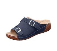 Générique Chaussures Orthopédiques Homme Été Compensé Boucle Sandale Chaussure Support Voûte Antidérapantes Bout Ouvert Sandales Plates Respirant Élégante Claquette De Marche