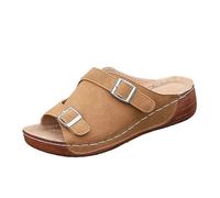 Générique Chaussures Orthopédiques Homme Été Compensé Boucle Sandale Chaussure Support Voûte Antidérapantes Bout Ouvert Sandales Plates Respirant Élégante Claquette De Marche