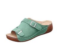 Générique Chaussures Orthopédiques Homme Été Compensé Boucle Sandale Chaussure Support Voûte Antidérapantes Bout Ouvert Sandales Plates Respirant Élégante Claquette De Marche