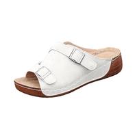Générique Chaussures Orthopédiques Homme Été Compensé Boucle Sandale Chaussure Support Voûte Antidérapantes Bout Ouvert Sandales Plates Respirant Élégante Claquette De Marche