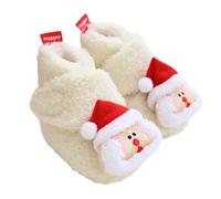 Générique Chaussures Pas Bébé Confort Doux Conception Dessins Animés Maintien Chaud Idéal Saison Hiver Automne Printemps Développement Motricité Enfants (White, 12)