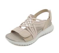 Générique Chaussures Piscine Femme Sandales confortables pour femmes à porter au quotidien. Design à lanières réglables pour les sorties décontractées et le travail(Beige,41)