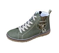 Générique Chaussures plates décontractées chaudes de grande taille pour femmes, semelles compensées, bottines courtes Bottes Hautes Noires Pour Mollet Large (Green, 39)