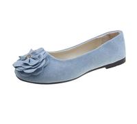 Générique Chaussures Plates en de Femme avec 3D Fleur Applique Ballet Confortable léger Rond Orteil Chaussure Bouche Peu Profonde Conception de Fond Doux pour Marcher (Light Blue, 39)