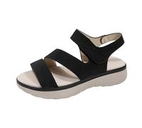 Générique Chaussures pour femmes semelle épaisse et semelle souple, sandales de sport décontractées, creuses, couleur unie, grande taille Basket Chaussette Noir (42)