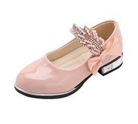 Générique Chaussures pour Fille avec Strass et Paillettes Vernies pour Carnaval, nœud, Chaussures de Princesse, Chaussures de Costume Rondes, Chaussures d'école Basses