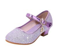Générique Chaussures Princesse À Paillettes pour Filles Chaussures De Performance Argentées pour Enfants (Purple 32)