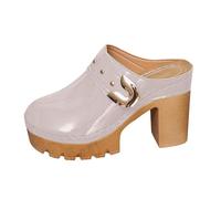 Générique Chaussures rthopédiques alons Hauts Épais Bout Ouvert Mariage Cortège Nuptial Sandales Cuir Femme Légères Confortables Respirantes Antidérapantes Été (Beige, 39)