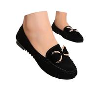 Générique Chaussures Simples en métal, Chaussures Enfiler Peu Profondes, paresseuses, Bout Pointu, Plates pour Femmes, en Cuir, décontractées, nœud pour Femmes Bottines De Pluie dans Et (41)