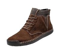 Générique Chaussures Sport Homme Chaussures Sport Homme Grande Taille Confort Hiver Conception Britannique Luxe Daim Souple Rembourrage Chaud Marche Urbaine (Brown, 44)