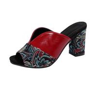 Générique Chaussures Talon Femme Confort Sandale Talon Femme Pantoufles D'Été À Talons Épais Et Hauts pour Femmes,Motif,Bouche de Poisson,Un Mot,2026 Chaussures Ete Sandales Et Mules pour (Red,42)