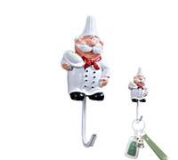 Générique Chef Kitchen Hooks - Cute French Chef Self Adhesive Wall Hooks | Utility Coat Hooks, Cute French Chef Adhesive Wall Hooks For Kitchen Living Room Bedroom Wall Hanging Storage