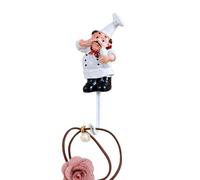 Générique Chef Kitchen Hooks - Cute French Chef Self Adhesive Wall Hooks | Utility Coat Hooks, Cute French Chef Adhesive Wall Hooks For Kitchen Living Room Bedroom Wall Hanging Storage