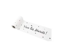 Générique - Chemin de Table en Toile Vive Les mariés argenté 14 cm x 4 m