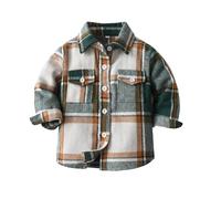 Générique Chemise à Carreaux Enfant Fille Boutonnée Décontracté T-Shirt à Manches Longues Enfant Personnalité Mode Sweat Shirt Classics Chaud avec Poche Poitrine Vêtements Automne Hiver Mignon Hauts