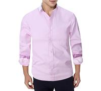 Générique Chemise à Col V Et Manches Longues pour Homme,Chemises Hommes Regular Fit Couleur Unie à Boutons,Hauts Bleu Travail Décontractée Été Automne,Chemisette sans Repassage Infroissable (XXXL)