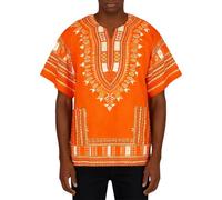Générique Chemise à Manches Courtes pour Homme Style Africain Dashiki Traditionnel Vacances à la Plage Chemise Unisexe Africaine Traditionnelle Imprimé Dashiki Hippy
