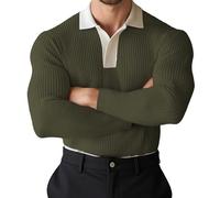 Générique Chemise À Manches Longues en Velours Côtelé pour Hommes avec Col Renforcé Polos Homme T-Shirt Patte De Boutonnage Slim Fit Mens Tops Séchage Rapide Respirant T-Shirt De Plage Et De Détente
