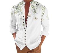 Générique Chemise à Manches Longues Rayures Colorées pour Hommes Ete Slim Fit Grande Taille Hawaïenne Carreaux Imprimé Plage DéContracté Poche-Avant Tops Blouse