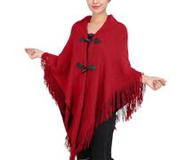 Générique Chemise Amovible Homme à franges, boucle en corne, couleur unie, Double frange irrégulière, chaude et épaisse Écharpe Rouge Bleue (Watermelon Red, A)