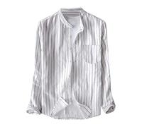 Générique Chemise Blanche Col Mao Homme - Homme Gothique Vintage Dentelle Chemise Ourlet Col Montant Manches Longues Chemise PliéE Chemisier T - Shirts Pour Homme V